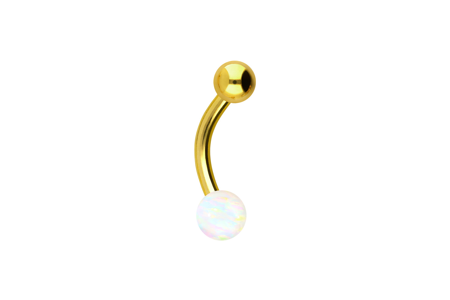 Chirurgenstahl Mini Bananabell Piercing SYNTHETISCHER OPAL + CHIRURGENSTAHL-KUGEL